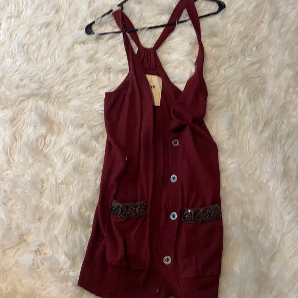 Hollister Maroon Cardigan